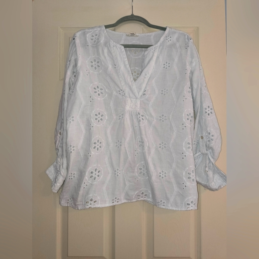 White Eyelet Women's Top.
